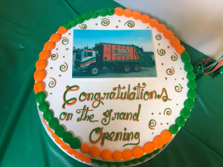 Flood Brothers Office Space Ribbon Cutting Cake