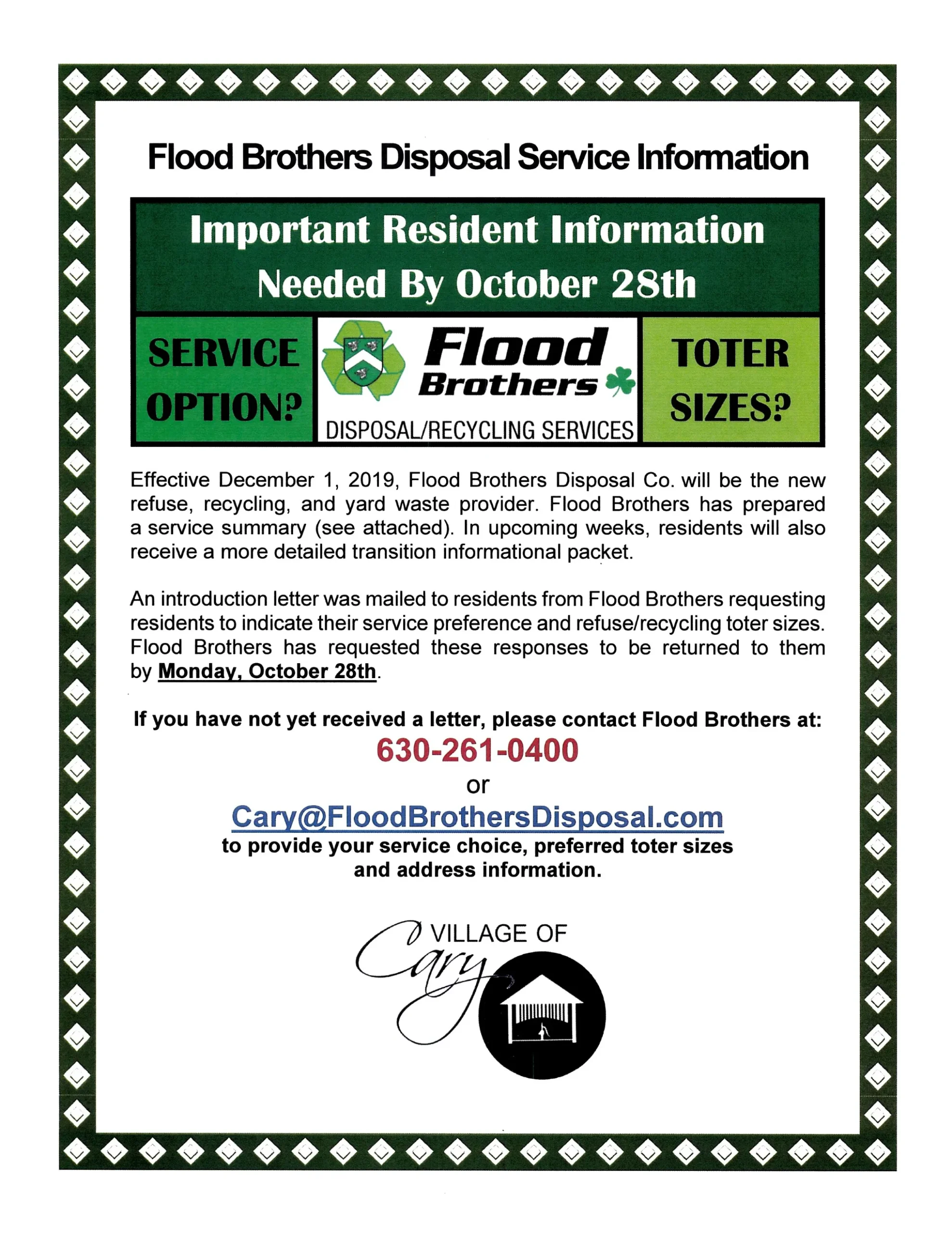 Flood Brothers Disposal Service Information Graphic