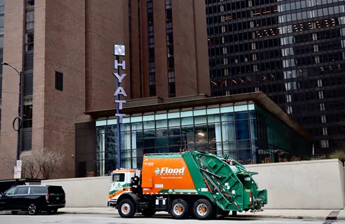 Flood Brothers truck on the road
