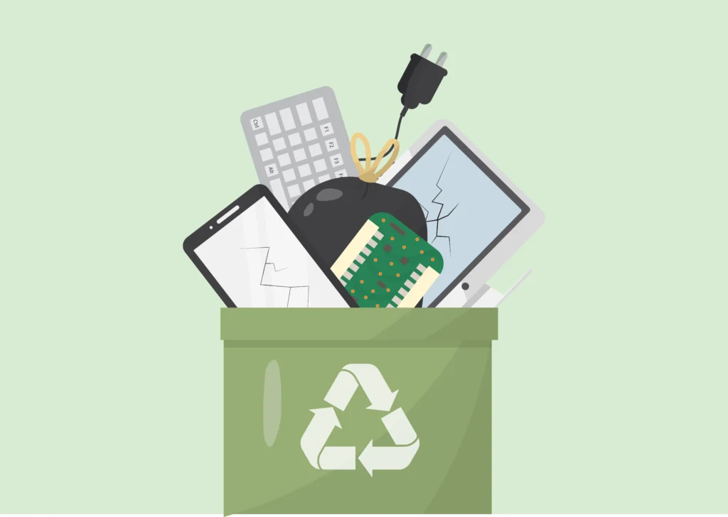 E-waste disposal stock illustration