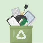 E-waste disposal stock illustration