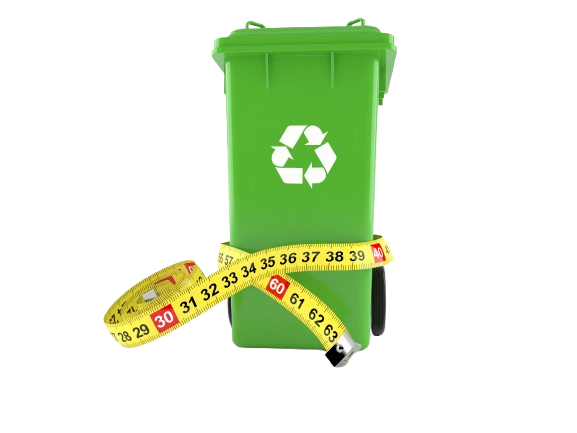 Dustbin with centimeter
