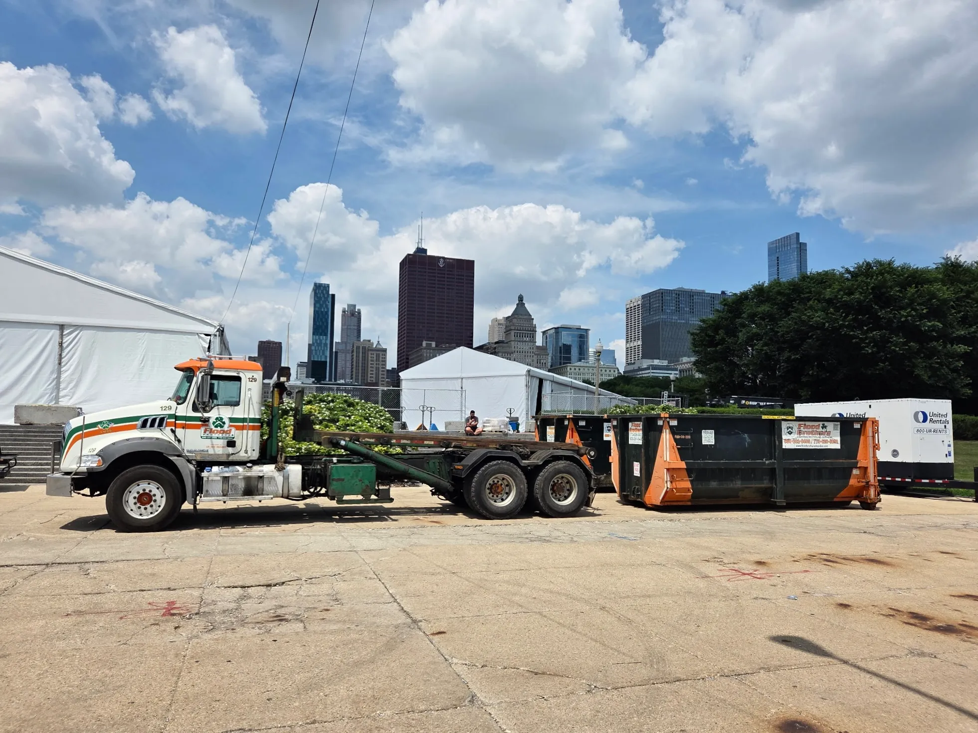 Flood Brothers roll off container